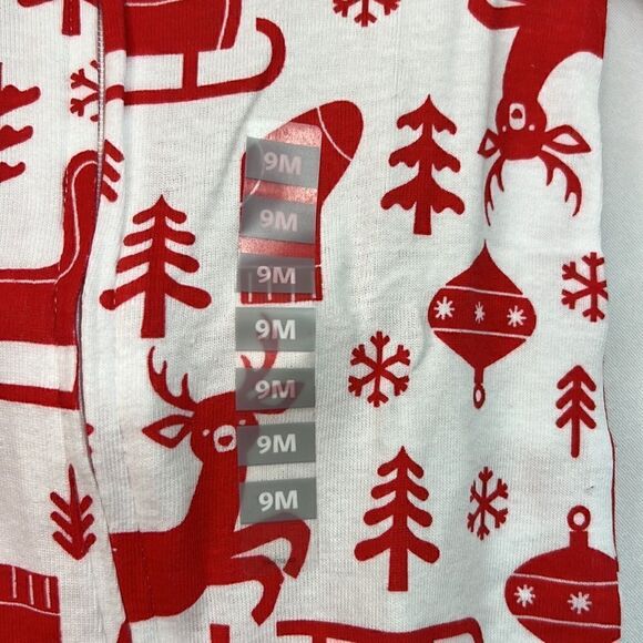 Carter’s cotton red and white sleep and play holiday size 9 months NWT - Picture 8 of 14